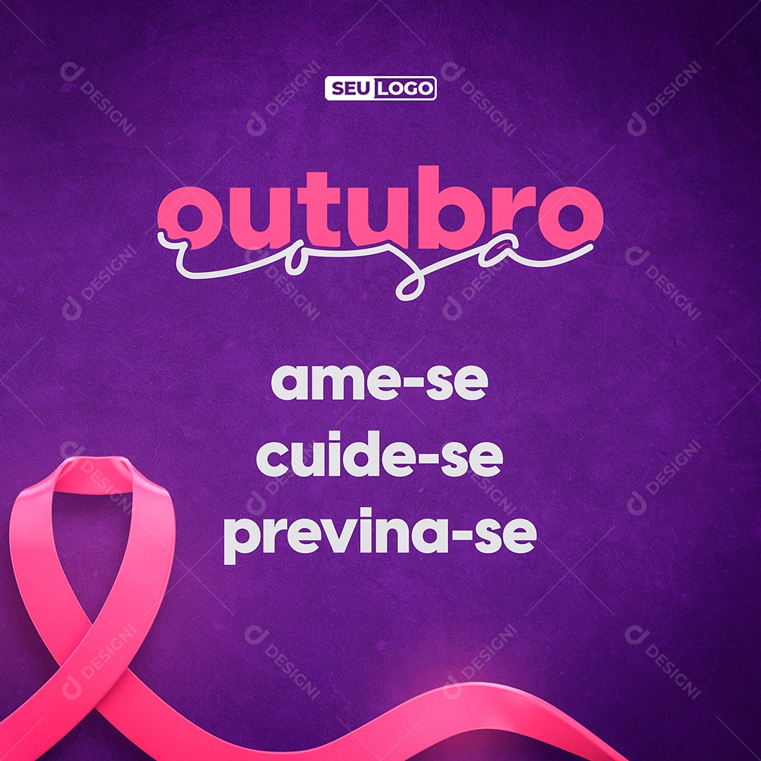 Post Outubro Rosa Social Media PSD Editável