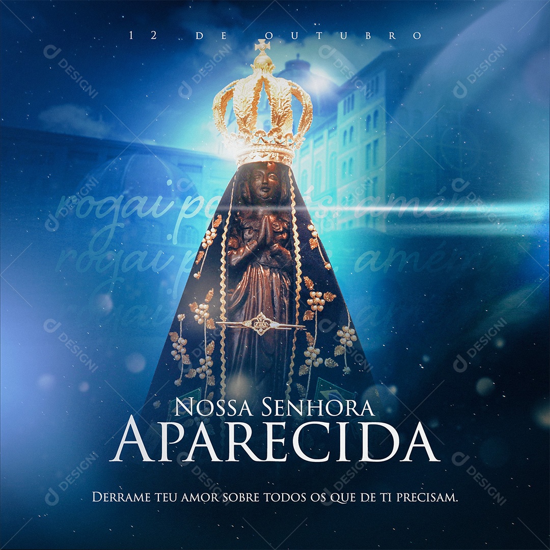 Post Dia de Nossa Senhora de Aparecida Social Media PSD Editável