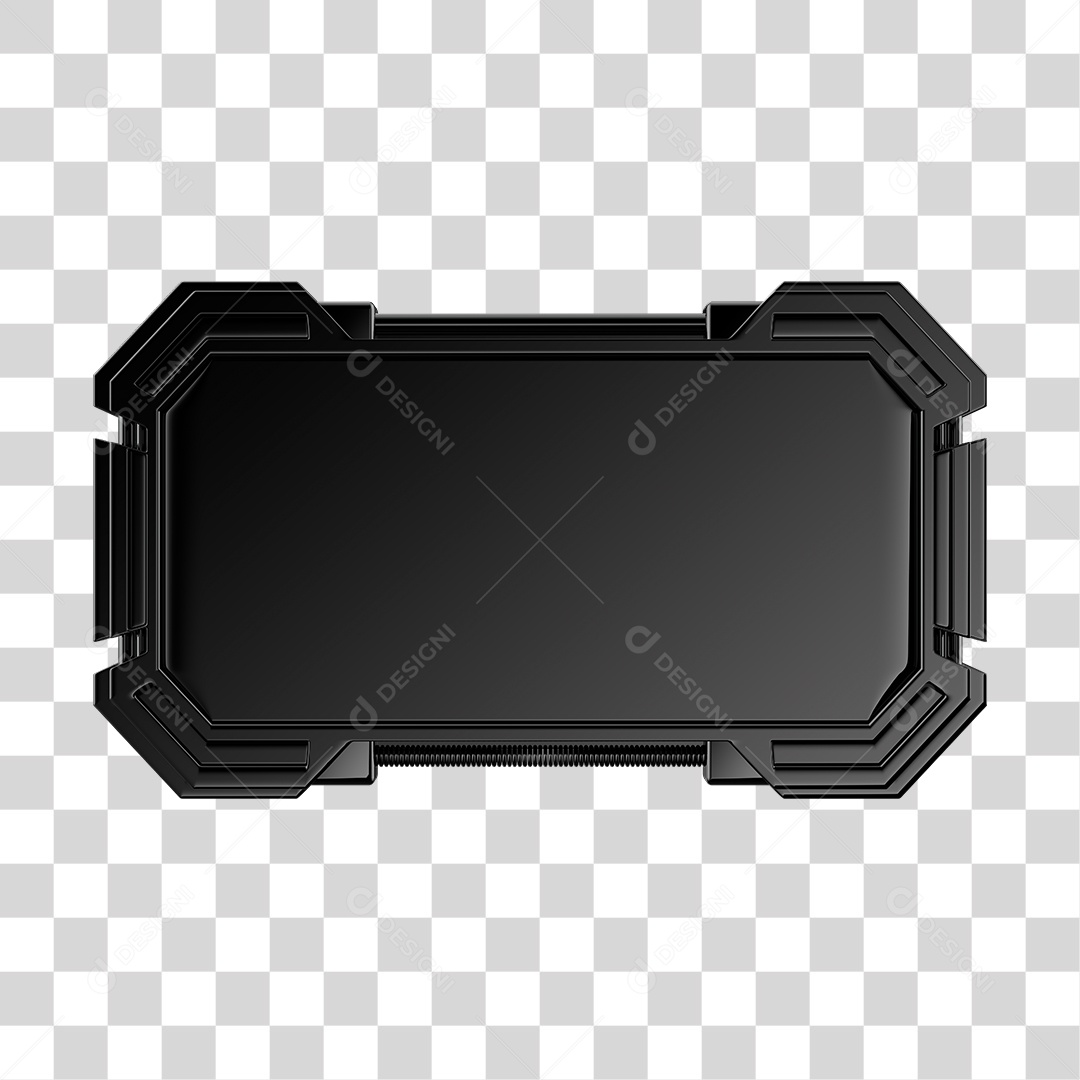 Elemento 3D Para Composição de Texto Placa Preta PNG Transparente