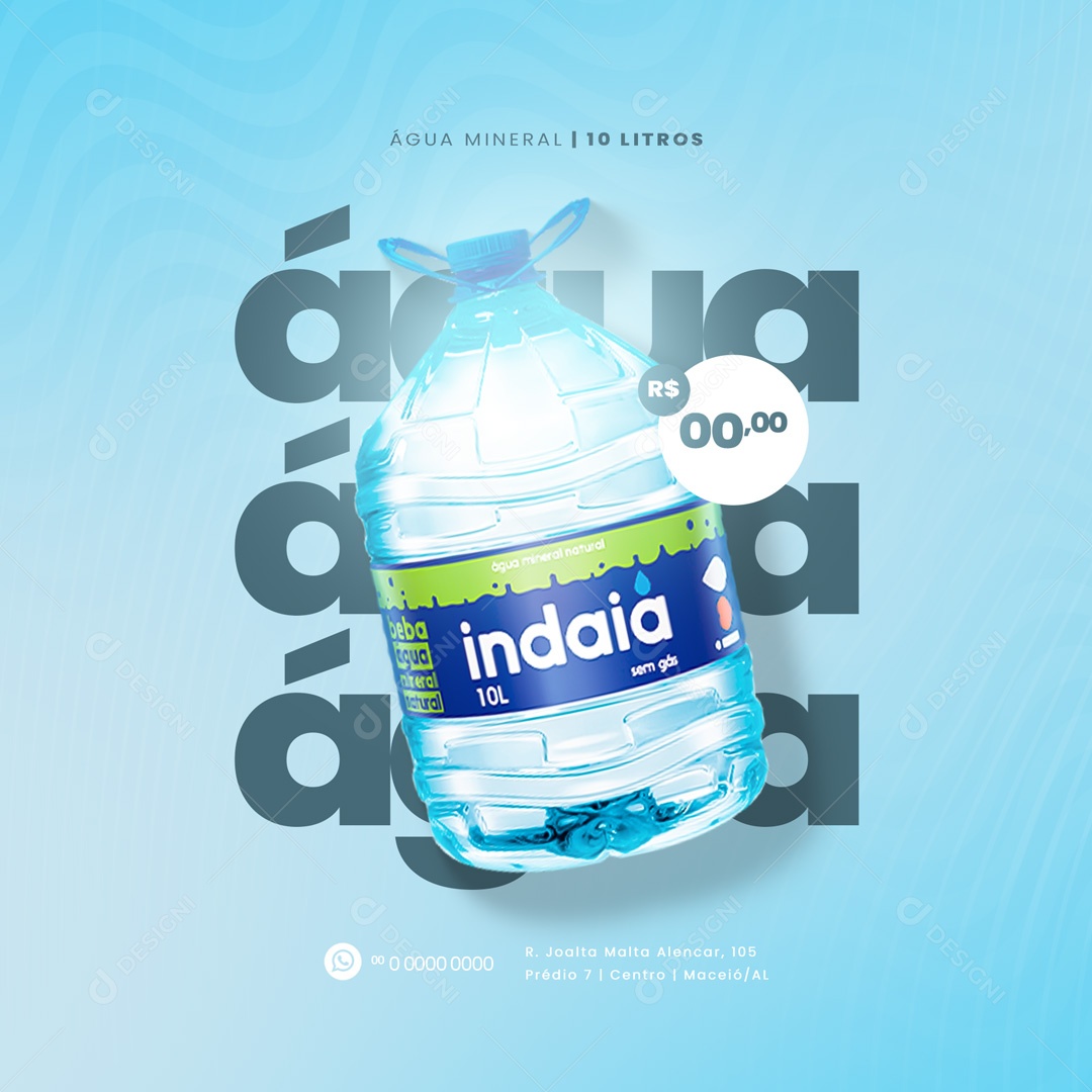 Água Mineral 10 Litros Social Media PSD Editável