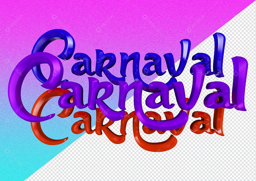 Texto 3D Para Composição Carnaval PSD