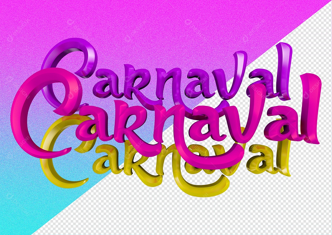Texto 3D Para Composição Carnaval PSD