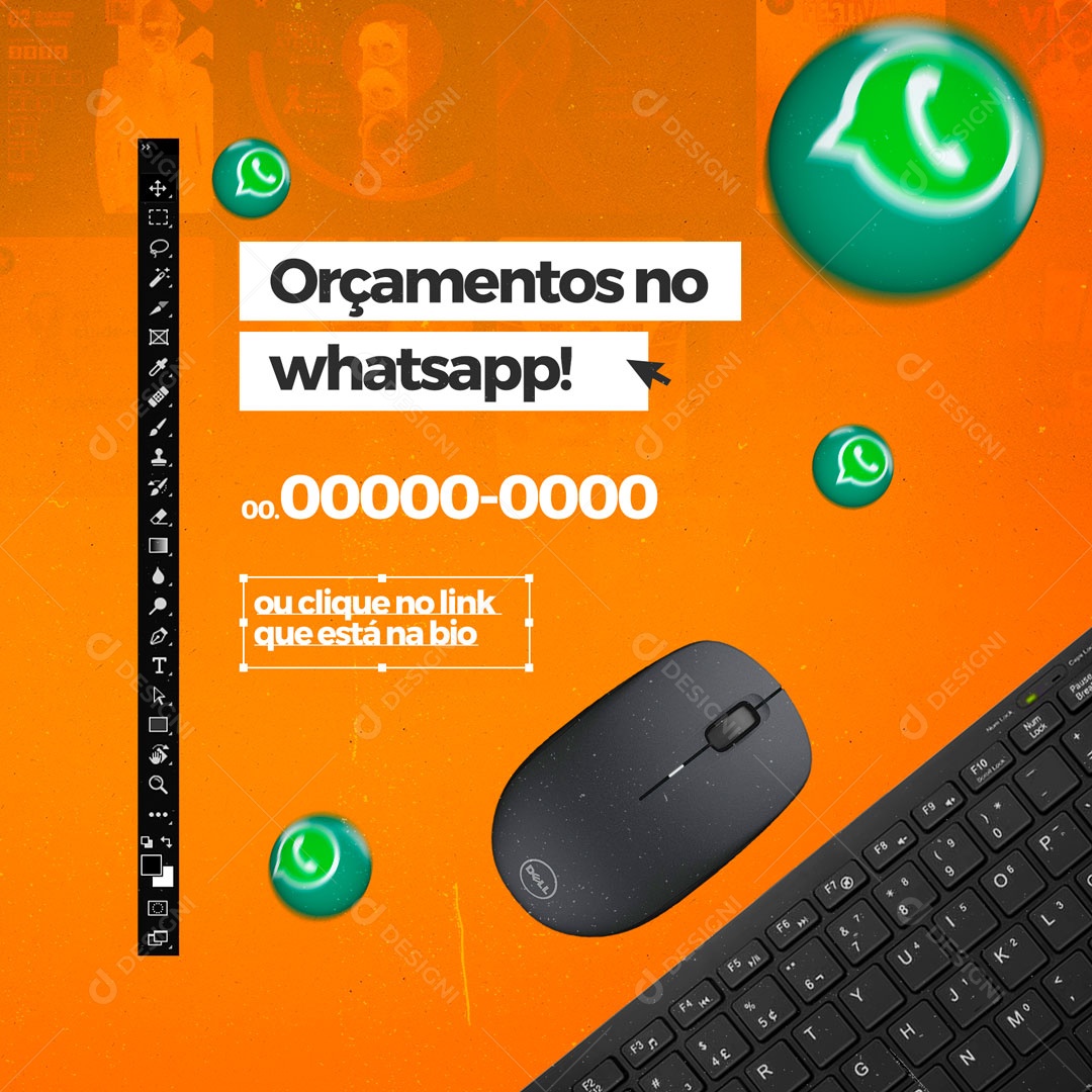 Orçamento do Whatsap Design Designer Gráfico Social Media PSD Editável