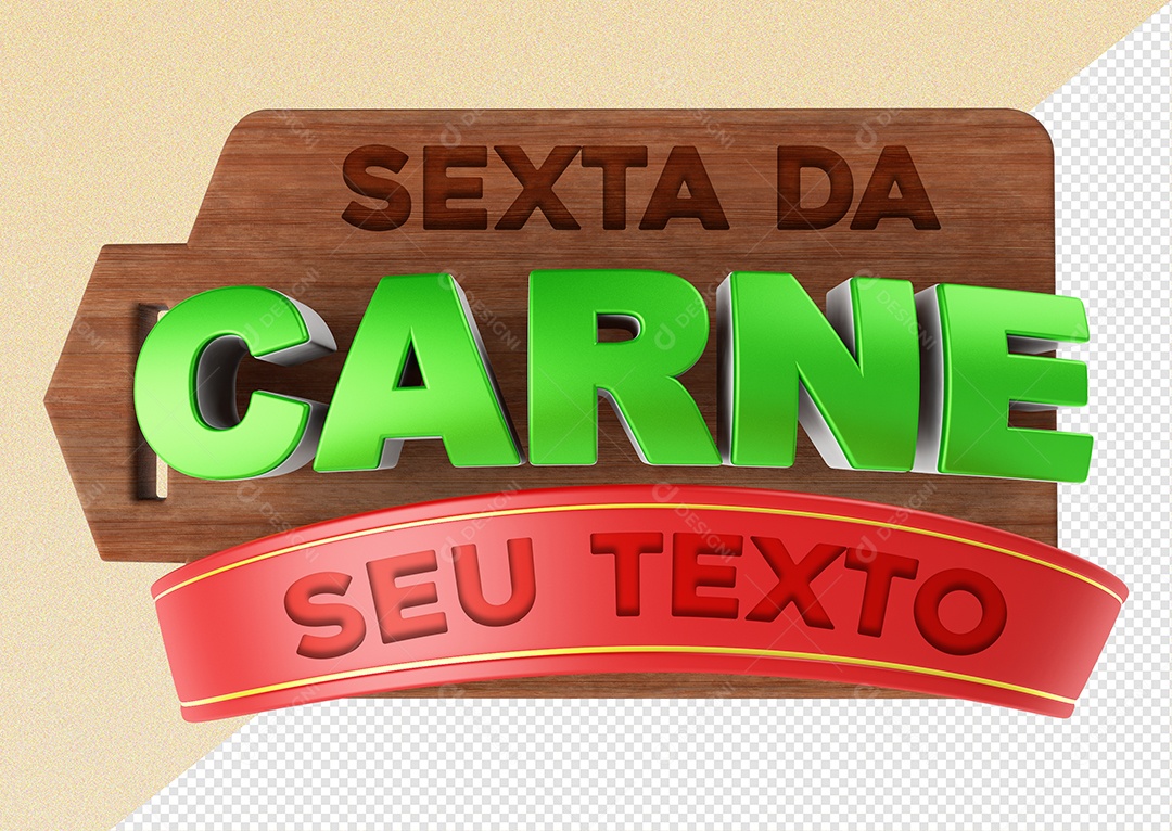 Selo 3D Para Composição Sexta da Carne PSD