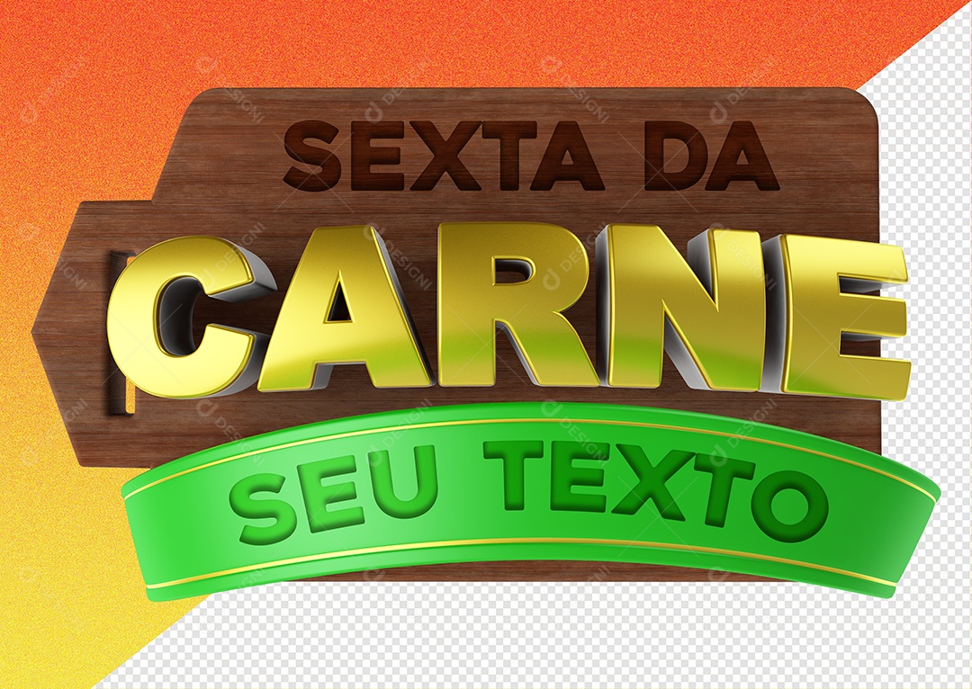 Selo 3D Para Composição Sexta da Carne PSD