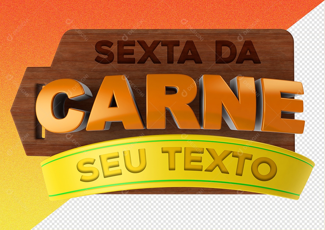 Selo 3D Para Composição Sexta da Carne PSD
