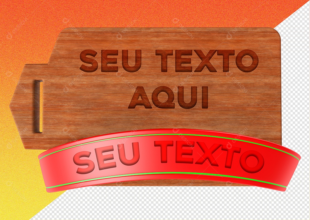 Selo 3D Para Composição de Texto PSD