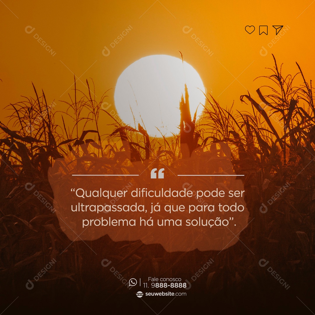 Post Frase Institucional Social Media PSD Editável