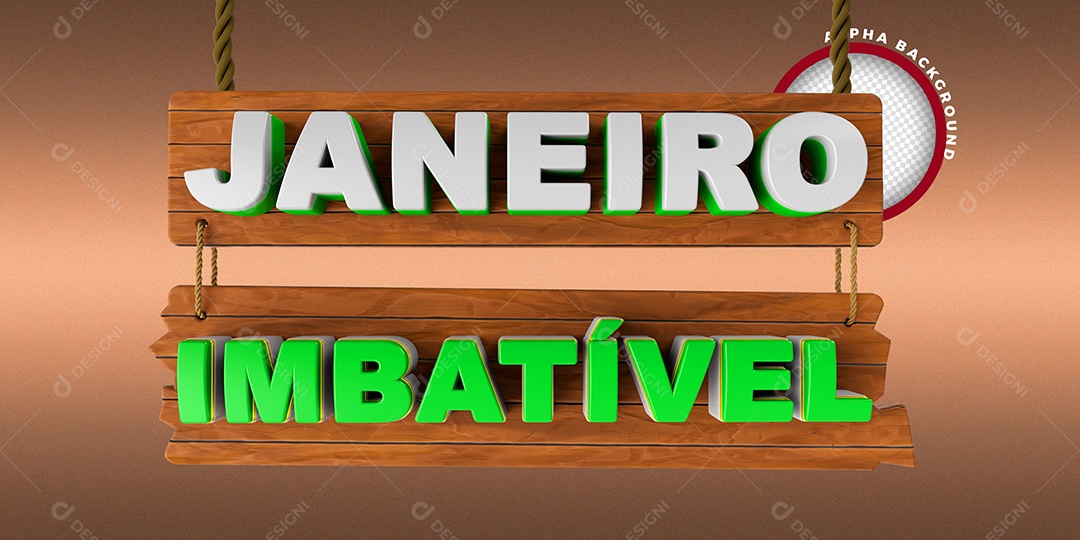 Selo 3D Para Composição Janeiro Imbatível PSD