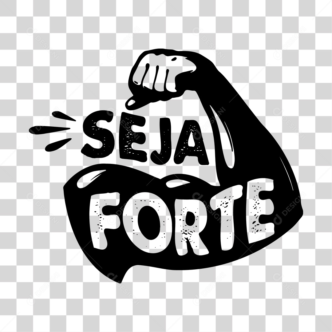 Lettering Academia Seja Forte EPS + PNG