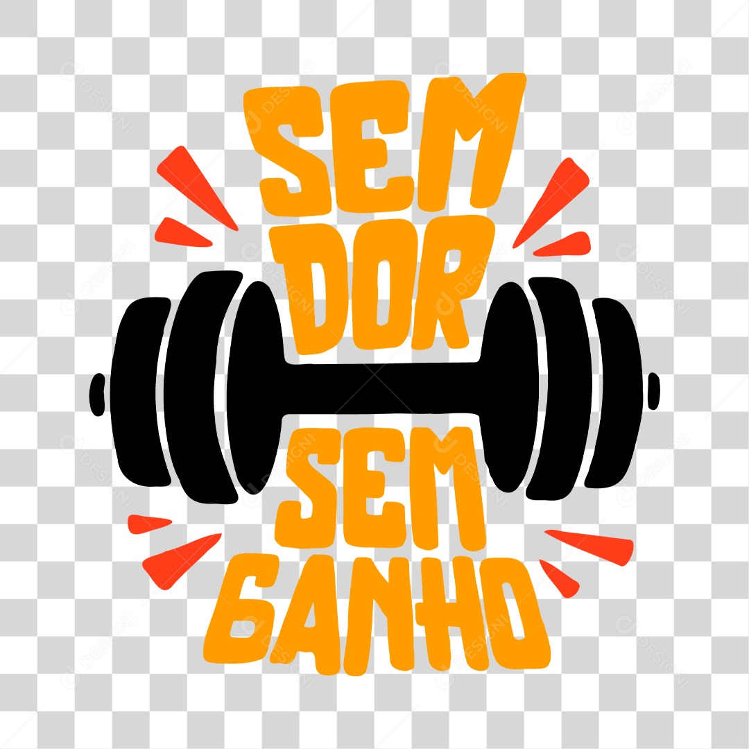 Lettering Academia Sem Dor Sem Ganho EPS + PNG