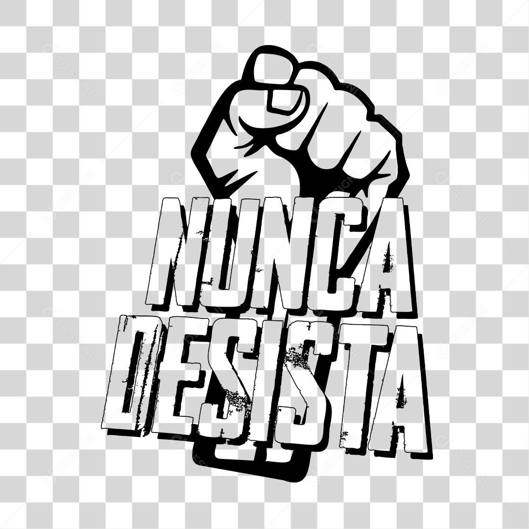 Lettering Academia Nunca Desista EPS + PNG