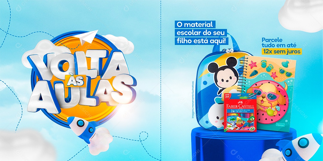 Carrossel Volta às Aulas Social Media PSD Editável