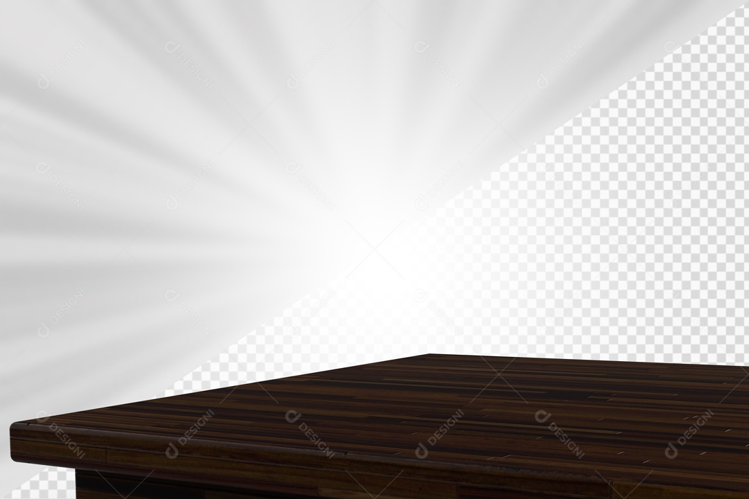 Base de Madeira Escura Elemento 3D para composição PSD