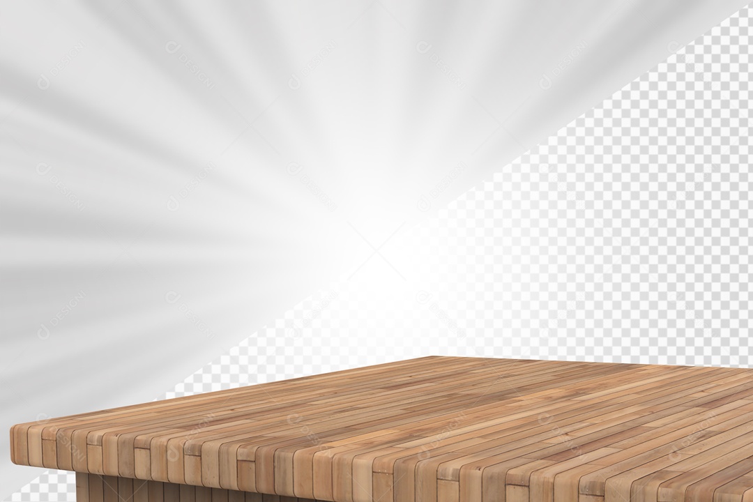 Base de Madeira Elemento 3D para composição PSD