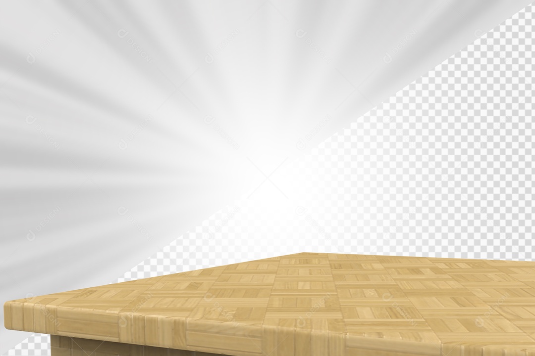 Base de Madeira Clara Elemento 3D para composição PSD