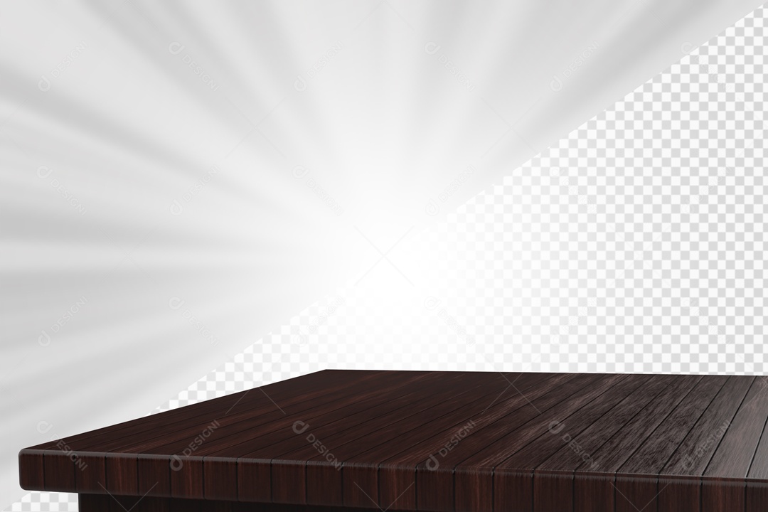 Mesa de Madeira Elemento 3D para composição PSD