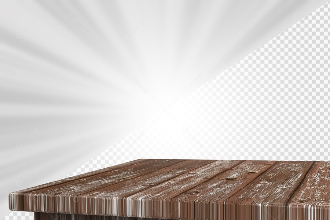 Mesa de Madeira Elemento 3D para composição PSD