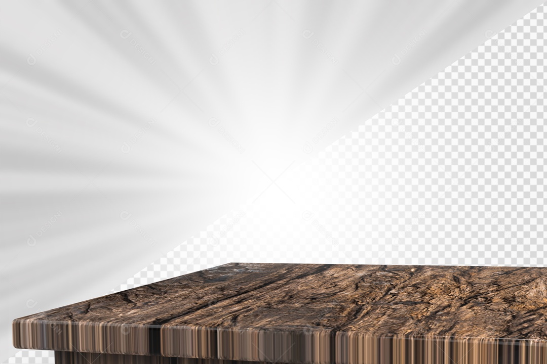 Mesa de Madeira Elemento 3D para composição PSD