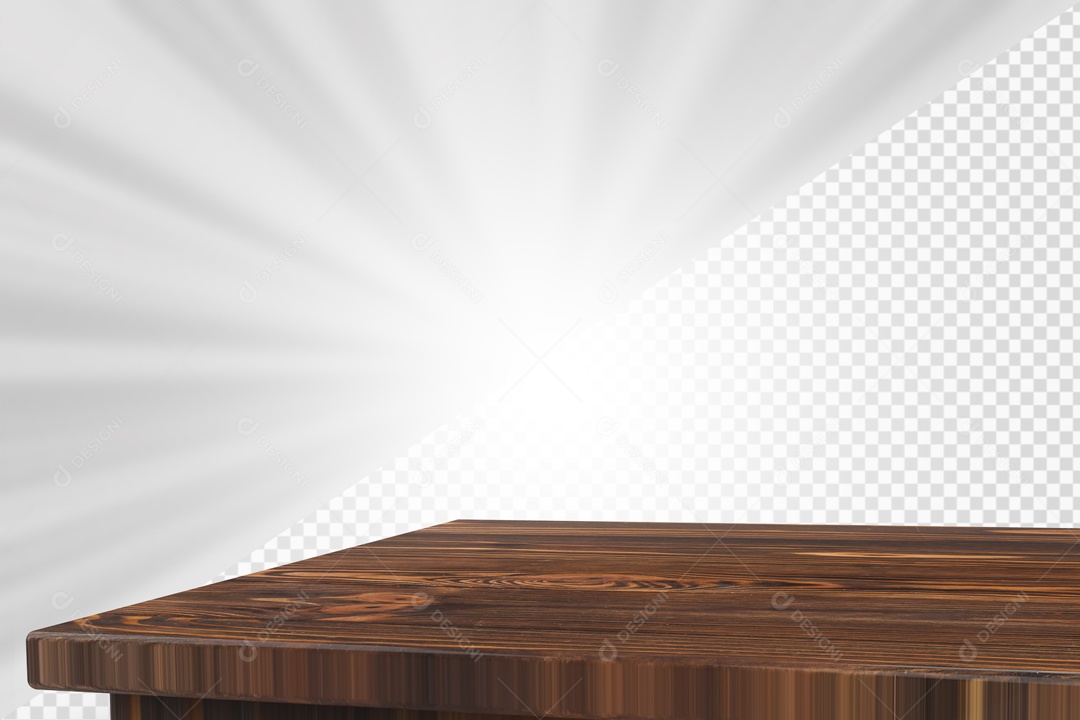 Mesa de Madeira Elemento 3D para composição PSD