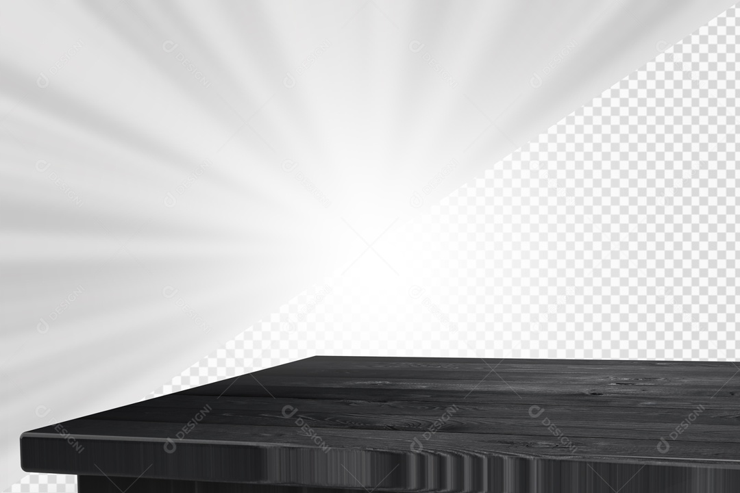 Mesa de Madeira Escura Elemento 3D para composição PSD