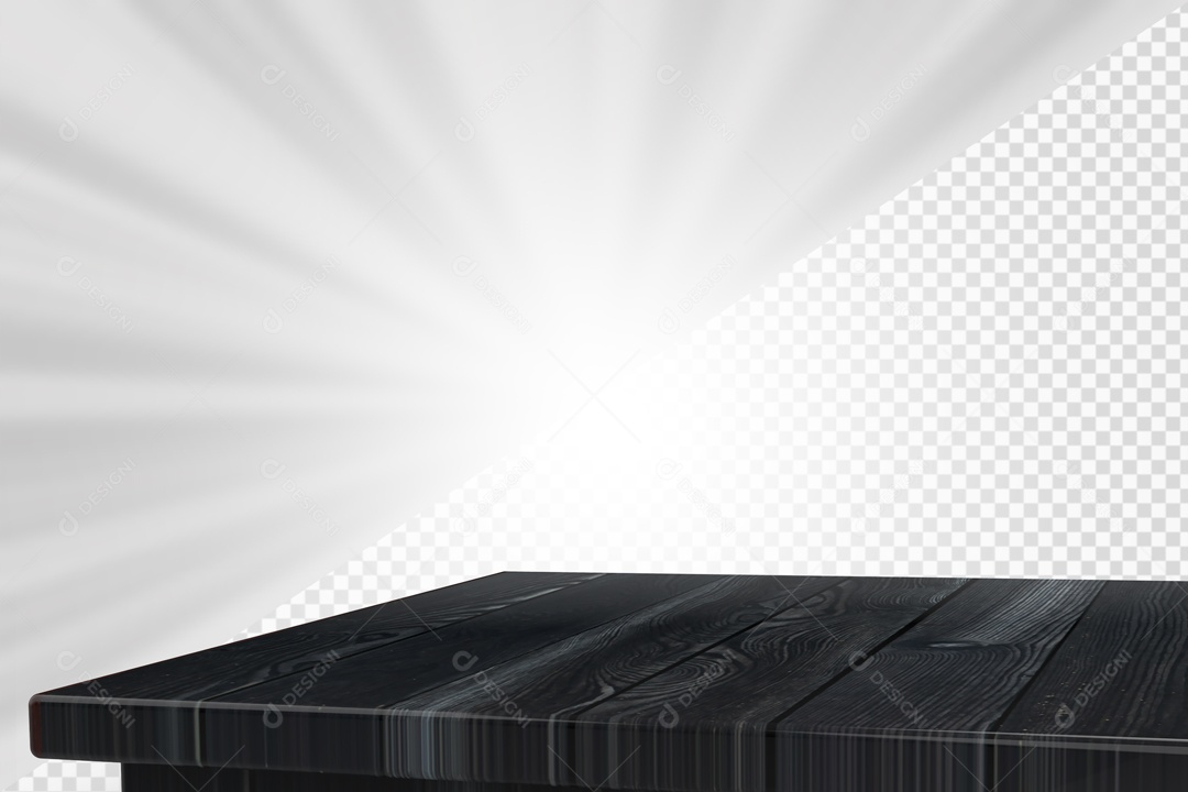 Mesa de Madeira Escura Elemento 3D para composição PSD
