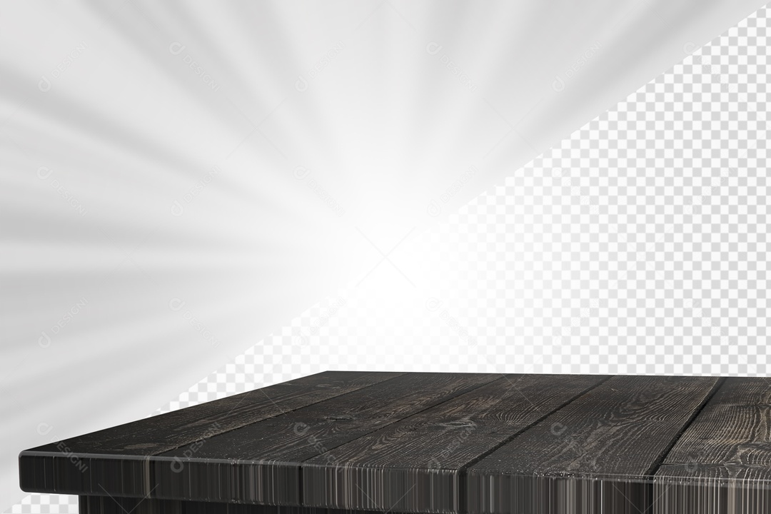 Mesa de Madeira Escura Elemento 3D para composição PSD