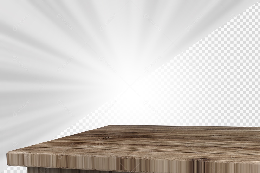 Mesa de Madeira Elemento 3D para composição PSD