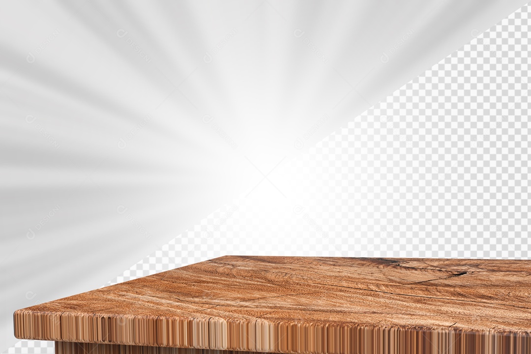 Mesa de Madeira Elemento 3D para composição PSD