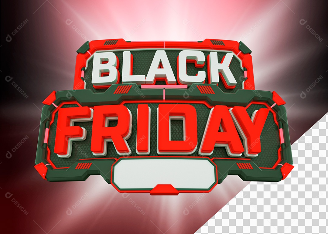 Selo 3D para Composição Black Friday Vermelho PSD