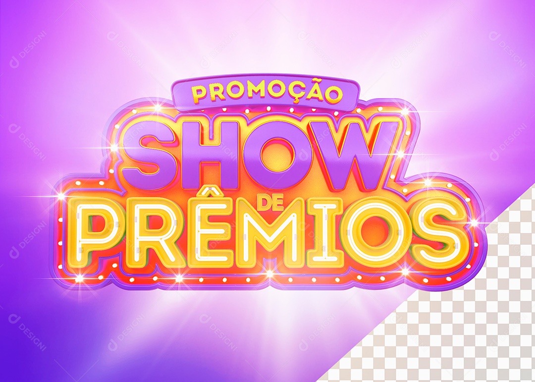 Selo 3D Para Composição Show de Prêmios PSD