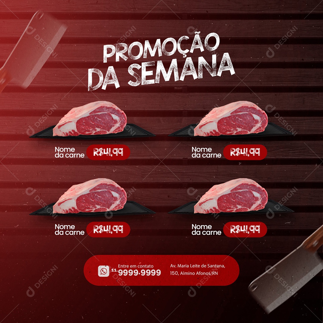 Promoção da Semana Açougue Social Media PSD Editável