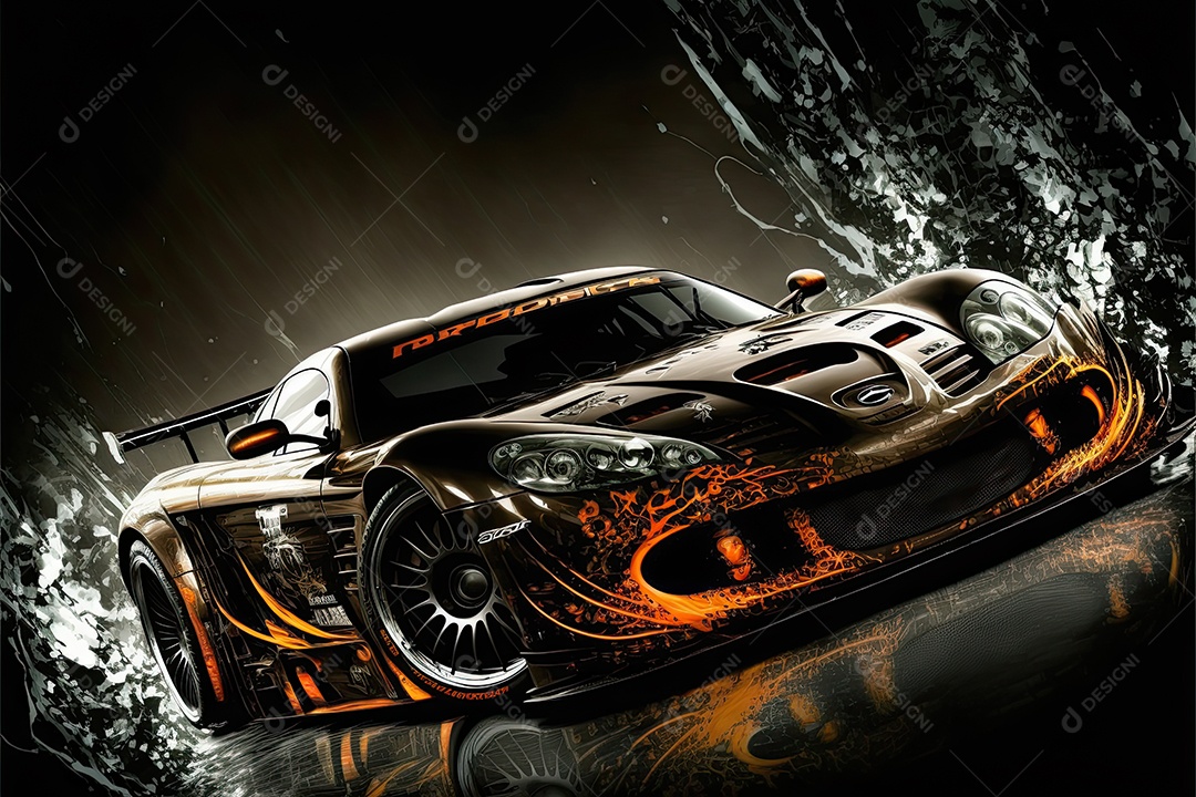 ilustração de carro de corrida