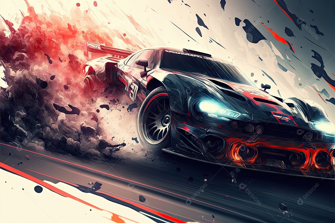 ilustração de carro de corrida