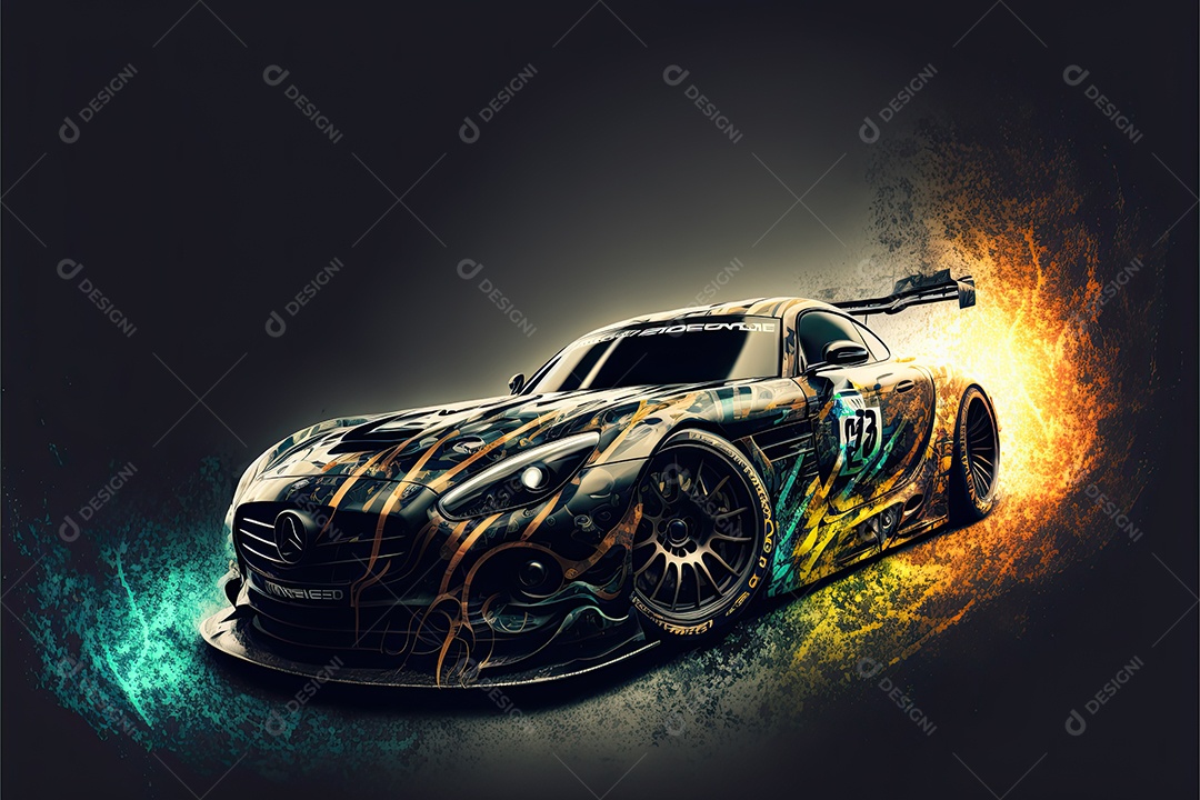 ilustração de carro de corrida