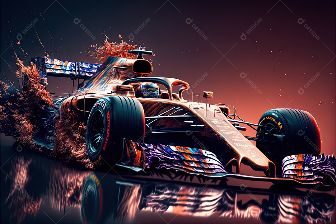 ilustração de carro de corrida 3D