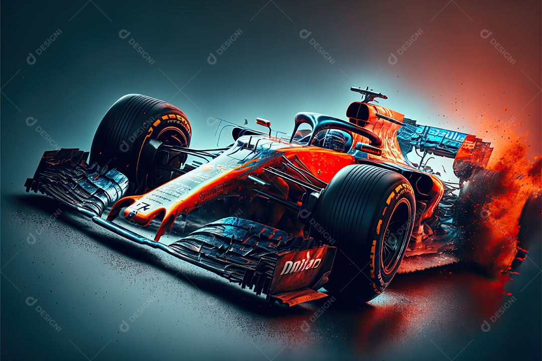 ilustração de carro de corrida 3D