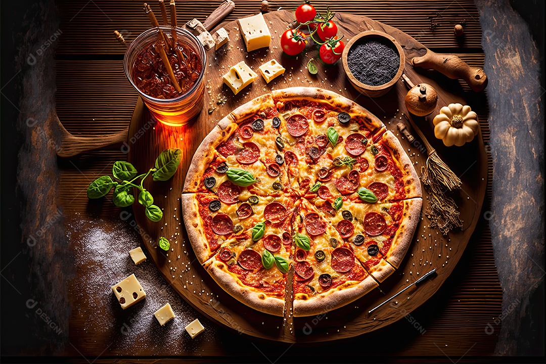 ilustração de pizza