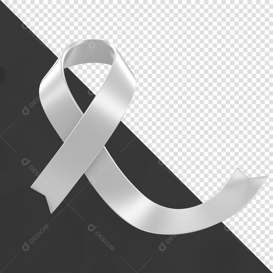 Laço de Janeiro Branco Elemento 3D para Composição PSD