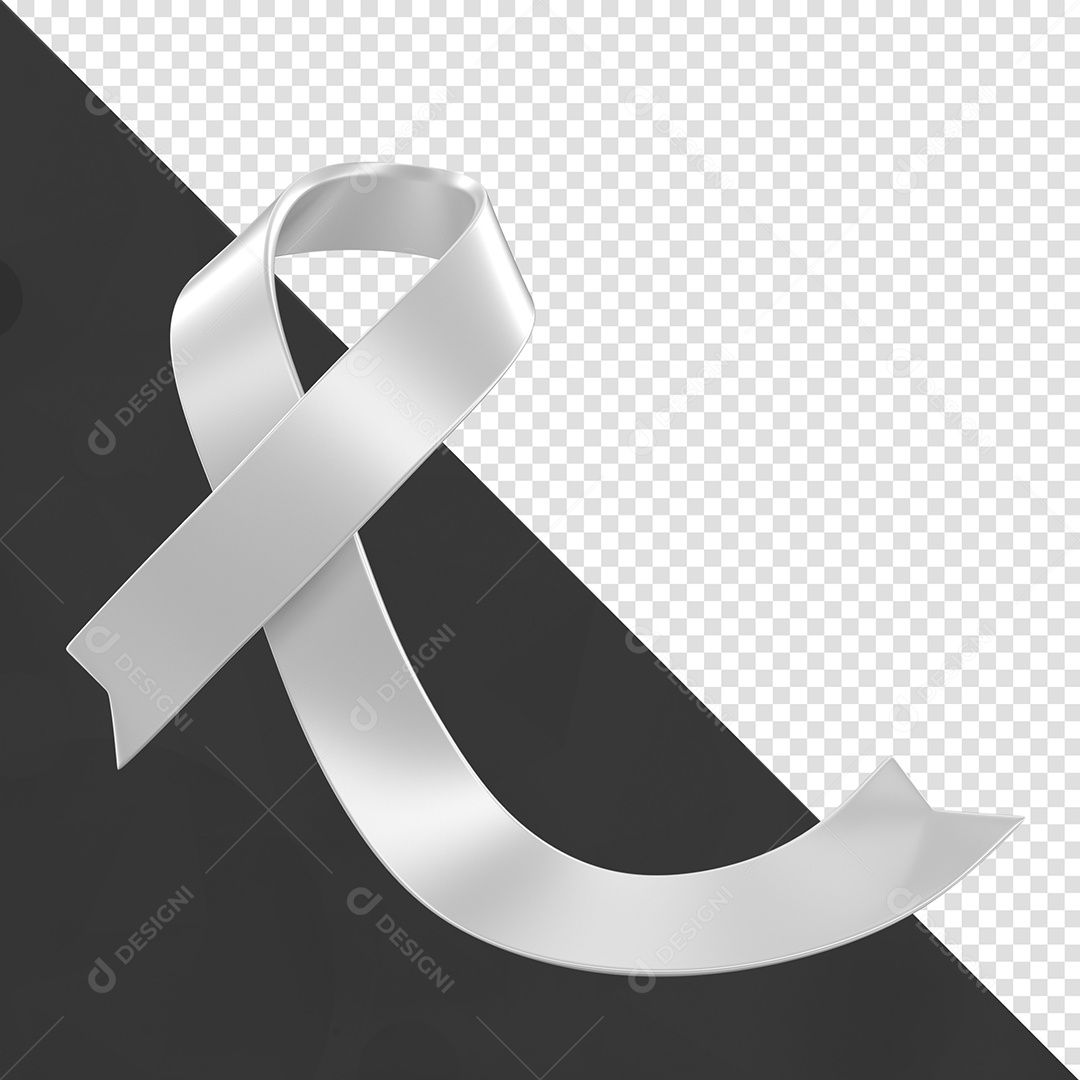 Laço de Janeiro Branco Elemento 3D para Composição PSD