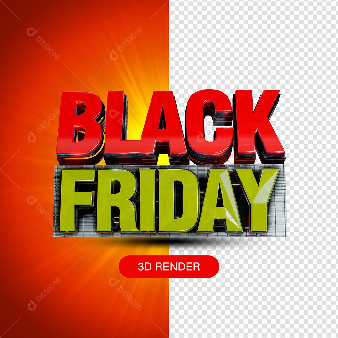 Selo 3D para Composição Black Friday PSD