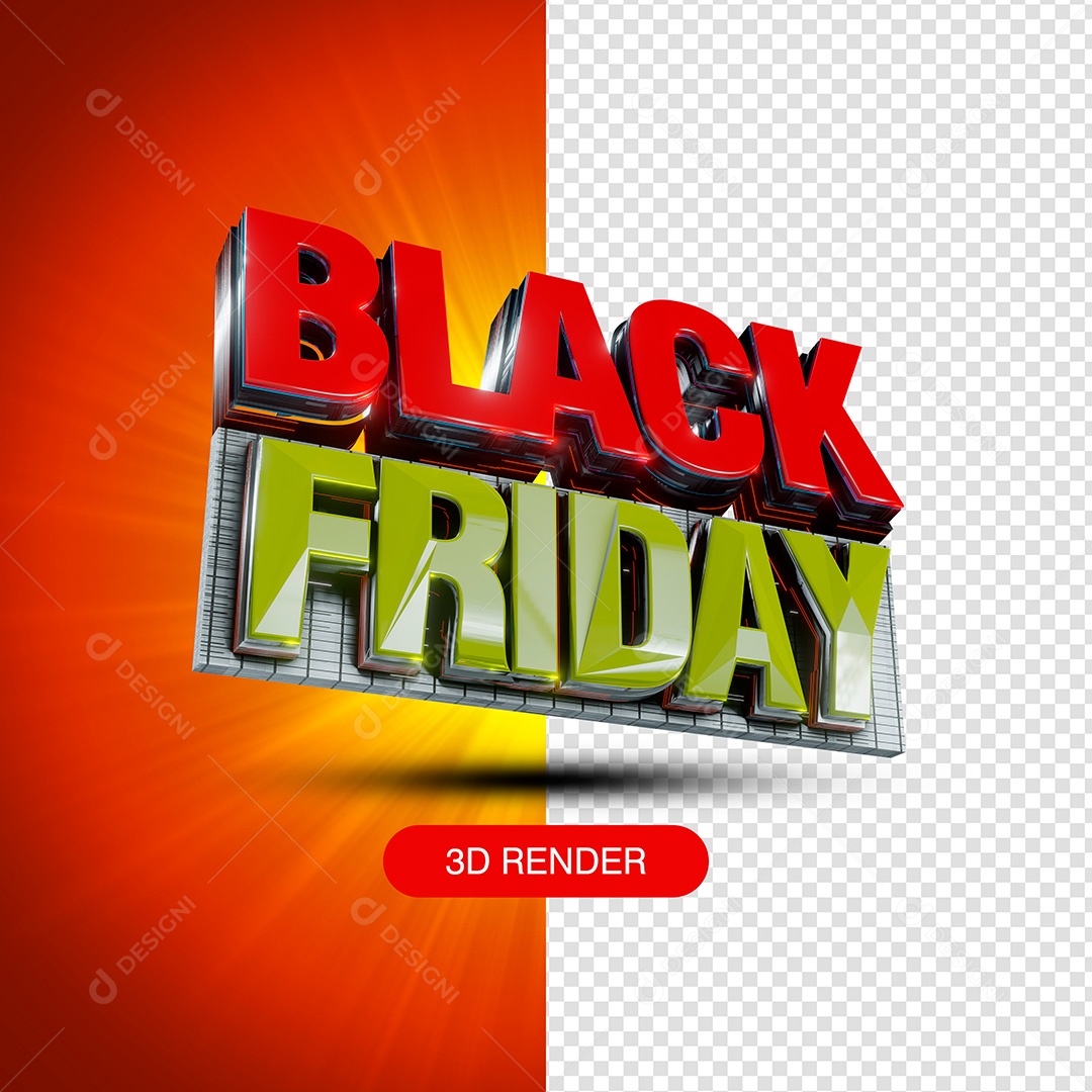 Selo 3D para Composição Black Friday PSD