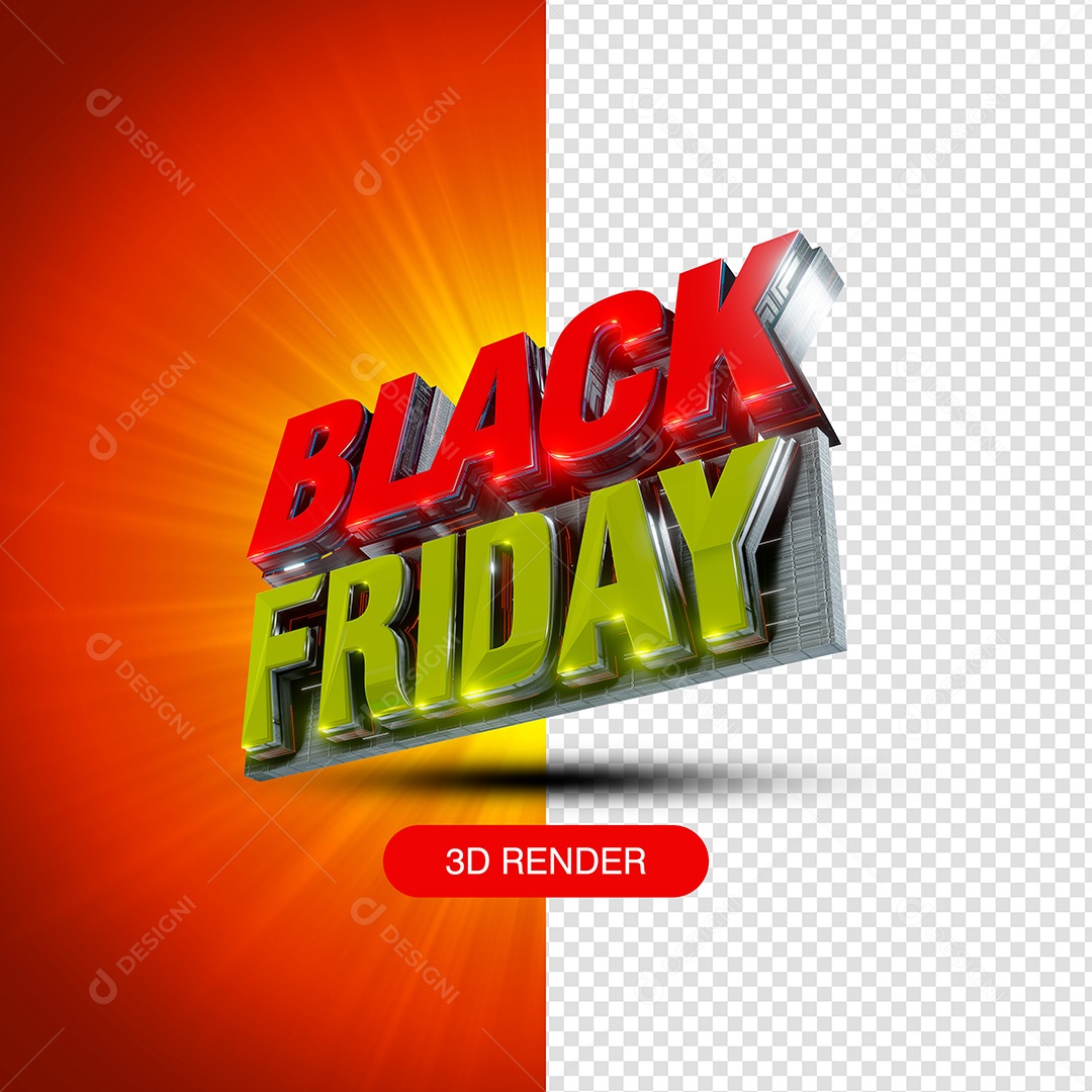 Selo 3D para Composição Black Friday PSD