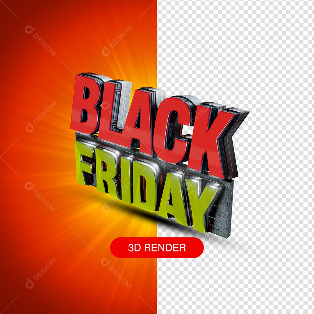 Selo 3D para Composição Black Friday PSD