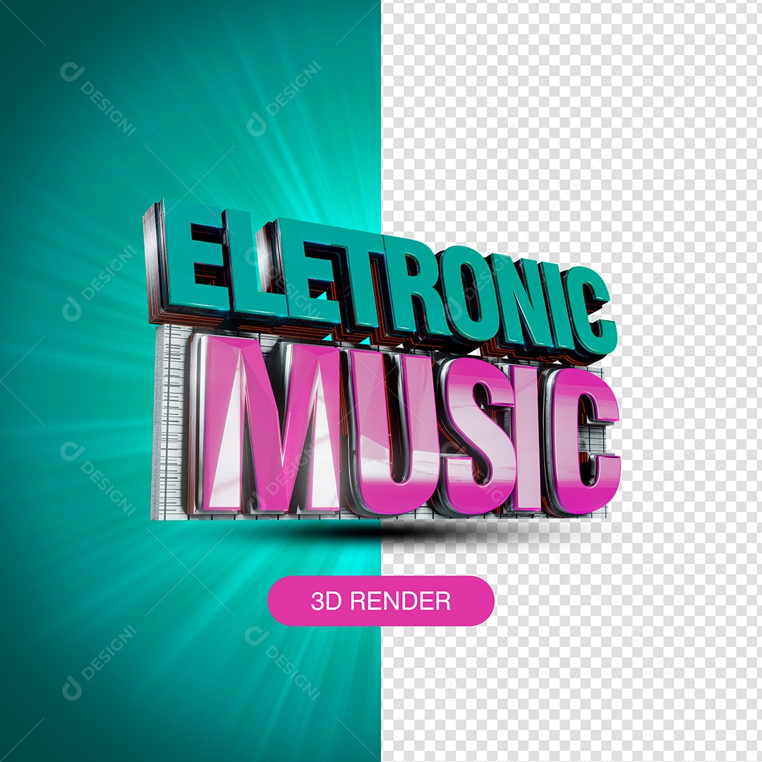 Selo 3D Eletronic Music PSD
