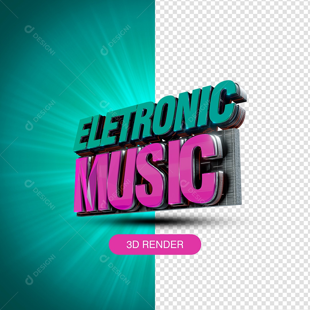 Selo 3D Eletronic Music PSD