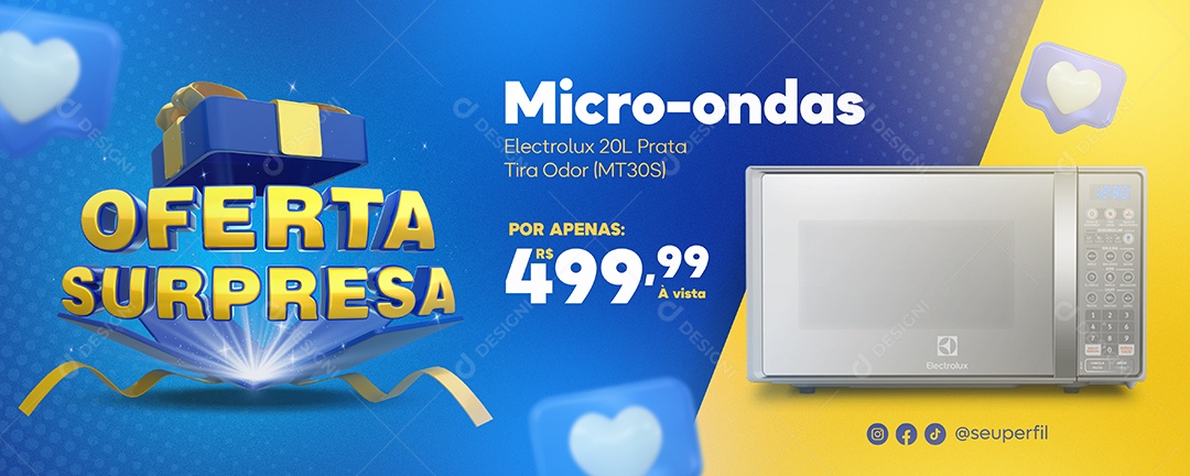 Banner Oferta Surpresa Venha Conferir Social Media PSD Editável