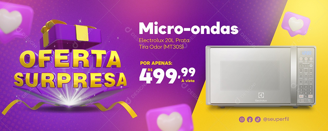 Banner Oferta Surpresa Venha Conferir Social Media PSD Editável