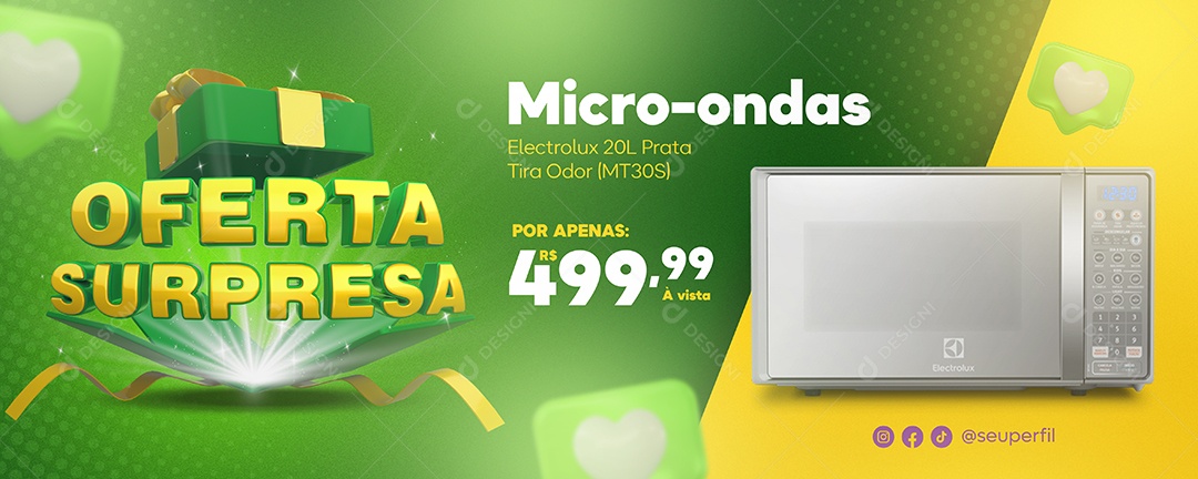 Banner Oferta Surpresa Venha Conferir Social Media PSD Editável