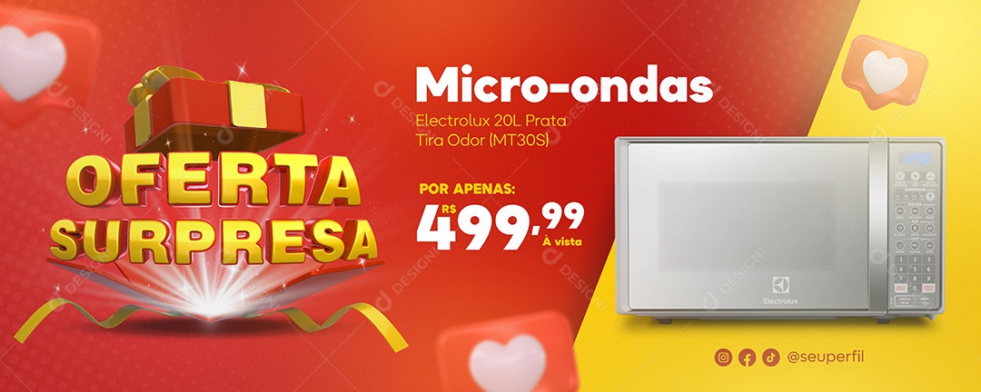 Banner Oferta Surpresa Venha Conferir Social Media PSD Editável